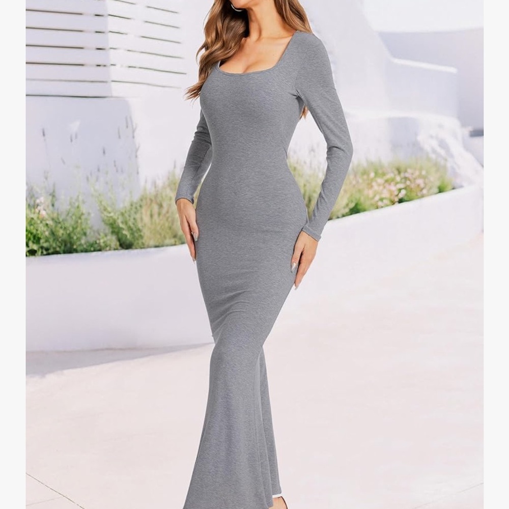 Chic Nation Gray Long Sleeve Dress